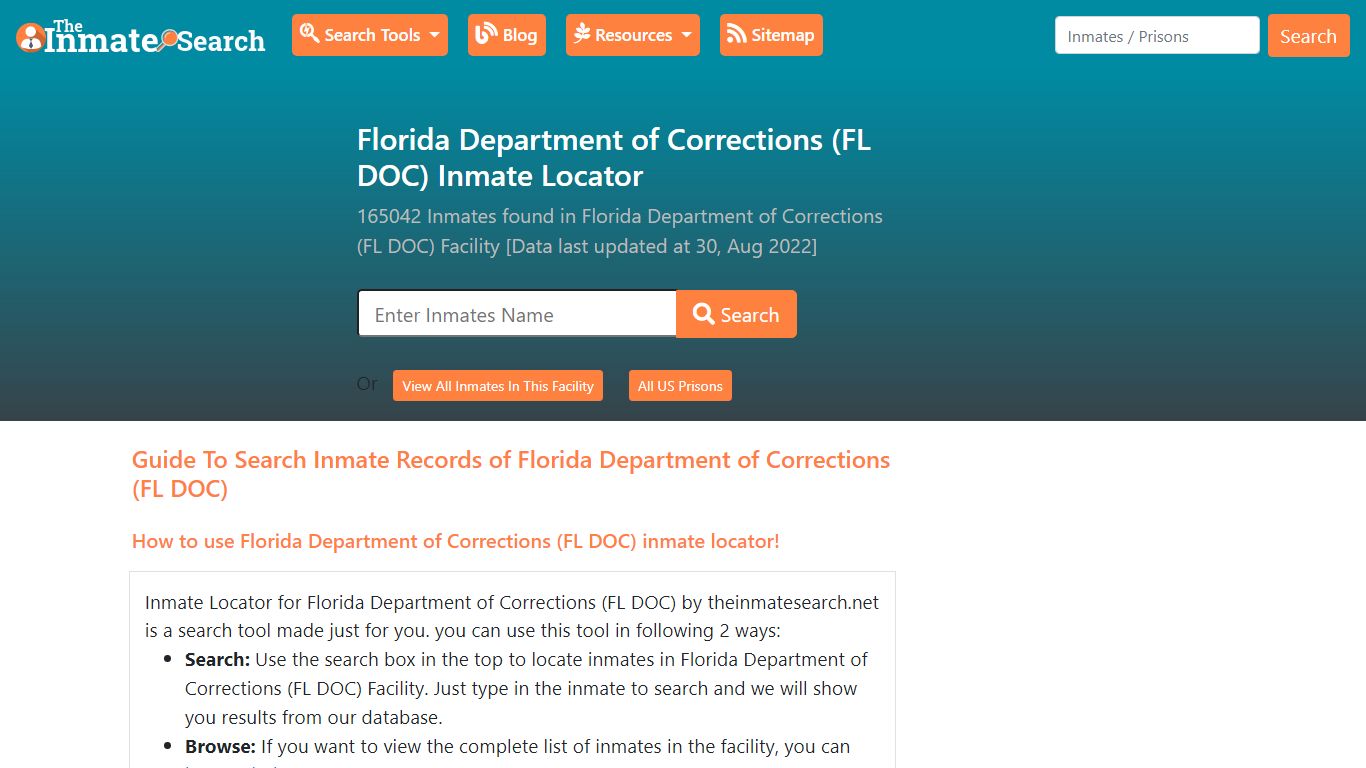 Florida Department of Corrections (FL DOC) Inmate Locator